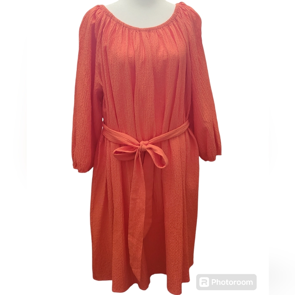 Elizabeth & James Orange Crinkle Dress